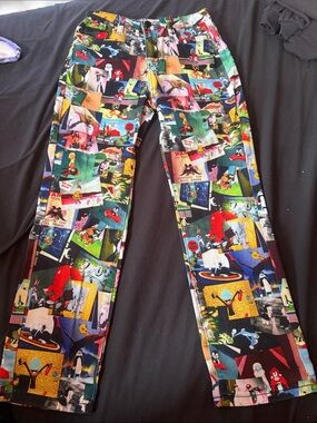 Dolls Kill Straight Leg Comic Collage Jeans - Multicolor